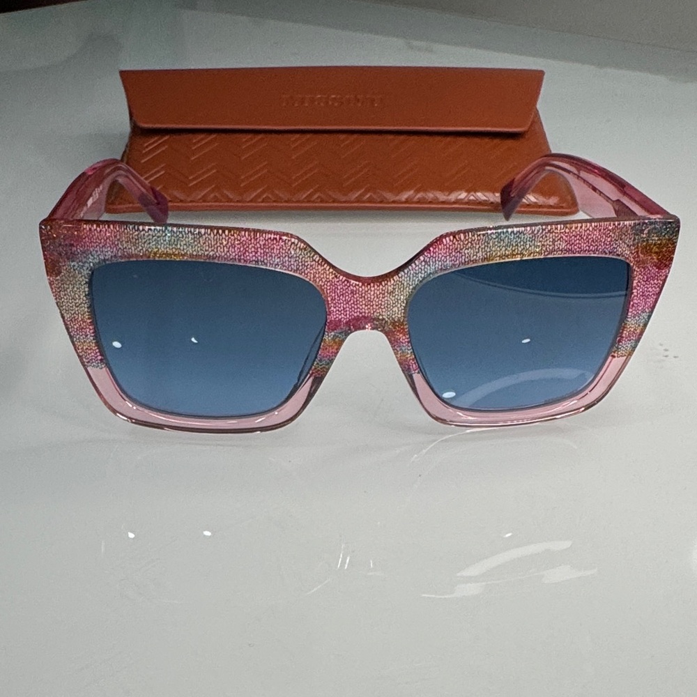Missoni Multicolor Glitter Sunglasses with Blue Lenses